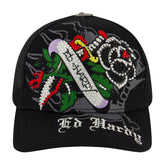 Black Rose Rhinestone Trucker Hat