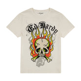 Flame Skull Tee - Ivory