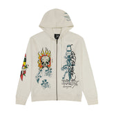 Flame Skull Hoodie - Ivory