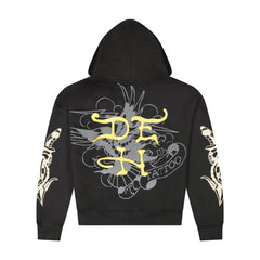 Dragon Skulls Boxy Zip Hoodie