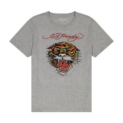 Rhinestone Tiger Tee - Heather Grey