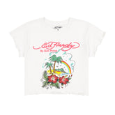 Tropical Scene Lettuce Edge Baby Tee