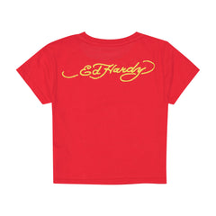 Panther Flame Baby Tee - Cherry