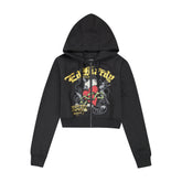 Sacred Heart Rhinestone Zip Front Hoodie