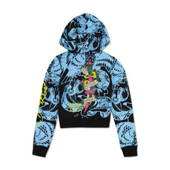 LKS Skull Zip Cropped Fleece Hoodie