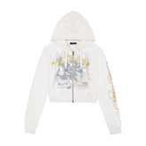 Tiger Crown Velour Zip Front Hoodie