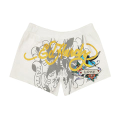 Rose Heart Y2K Fleece Shorts