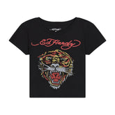 Tiger Head Rhinestone Baby Tee
