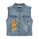 LKS Skull Trucker Denim Vest