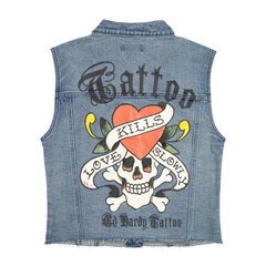 LKS Skull Trucker Denim Vest