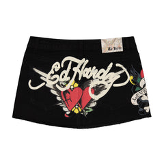 LKS Skull Denim Skirt