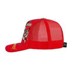 Tiger Skull Trucker Hat - Red