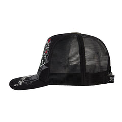 Black Rose Rhinestone Trucker Hat