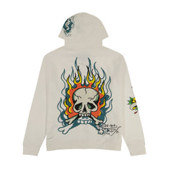 Flame Skull Hoodie - Ivory
