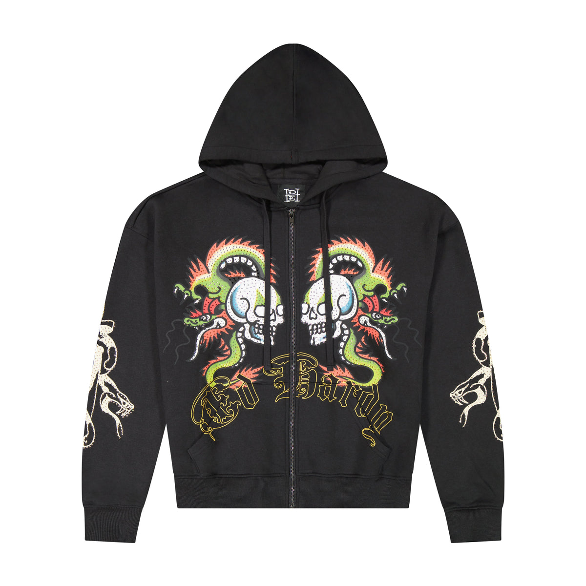 Dragon Skulls Boxy Zip Hoodie