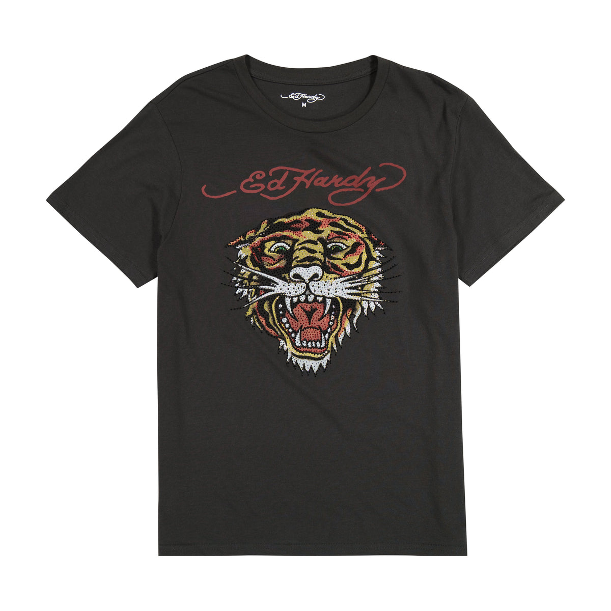 Rhinestone Tiger Tee - Black