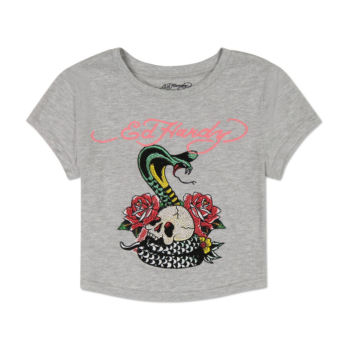 Rose Cobra Rhinestone Baby Tee