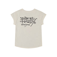 LKS Heart Rhinestone Cap Sleev Tee