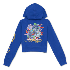 Tiger Lotus Cropped Hoodie