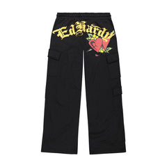 Sacred Heart Cargo Sweatpants - Black