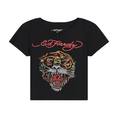 Tiger Head Rhinestone Baby Tee