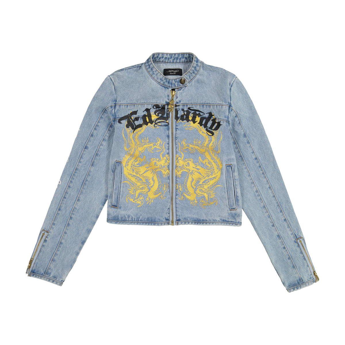 Dragon Panther Denim Moto Jacket