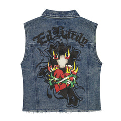 Heart Cross Trucker Denim Vest