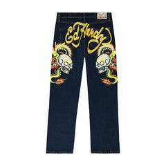 Dragon Skull Baggy Wide Leg Jean