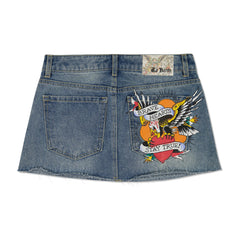 Brave Eagle Mini Denim Skirt
