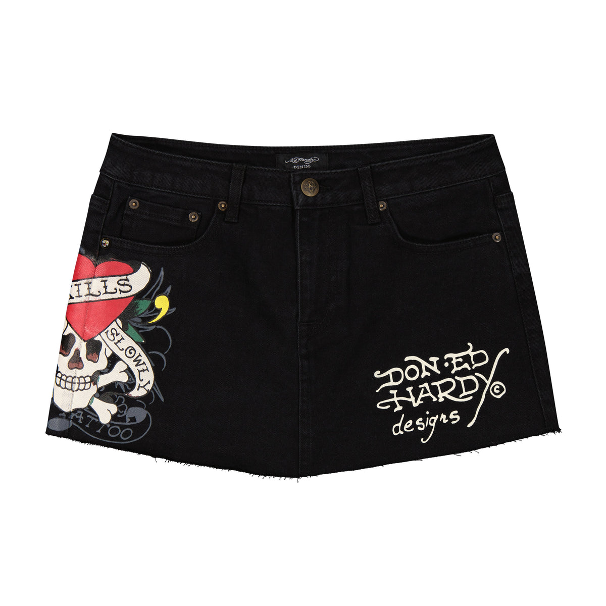 LKS Skull Denim Skirt