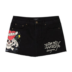 LKS Skull Denim Skirt