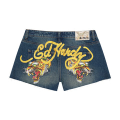 Screaming Tiger Denim Shorts