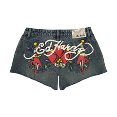 Heart Dagger Denim Short