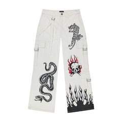 Fire Skull Baggy Twill Cargo